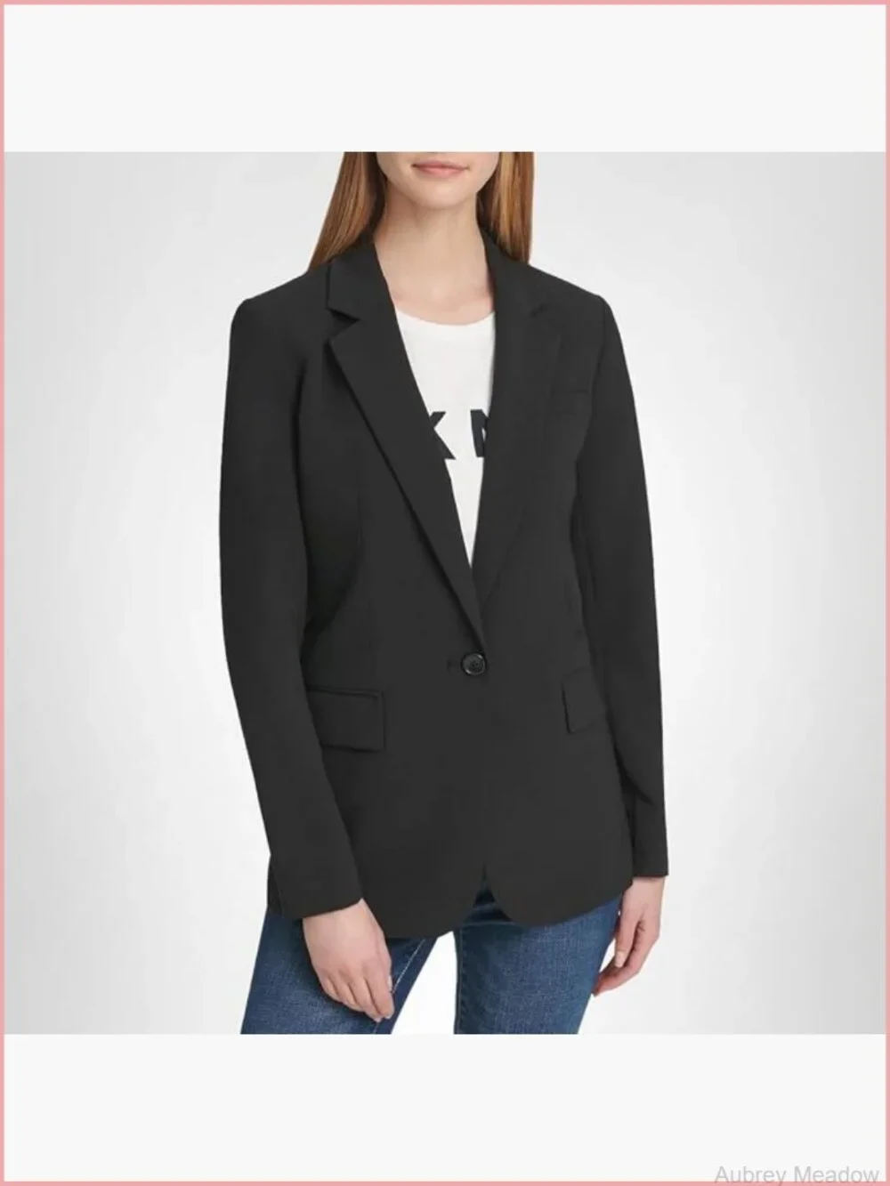 Single Breasted Blazer Jacket with Padded Shoulders